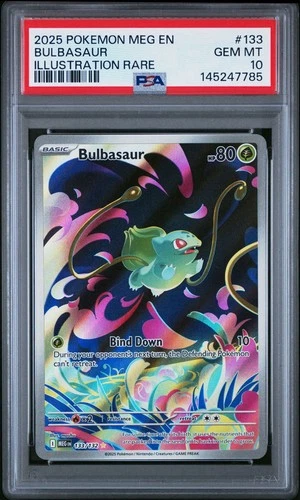 2025 POKEMON MEG EN-MEGA EVOLUTION ILLUSTRATION RARE #133 BULBASAUR PSA 10