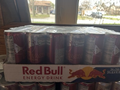 Red Bull Peach Nectarine Energy Drink, 8.4 Fl Oz, 24 Cans Discontinued BB 11/25