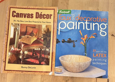 2 Vintage How To Craft Books, Cavas Decor, and Faux and Decorative Painting