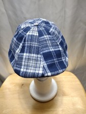 Boston Scally Co Cap Royal Rose Hat XXL Blue White Plaid Sz 2XL