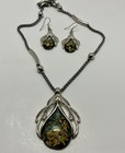 Necklace & Earrings Set  ABCD Statement Fashion Chunky Vintage Glamour Costume  — photo 2