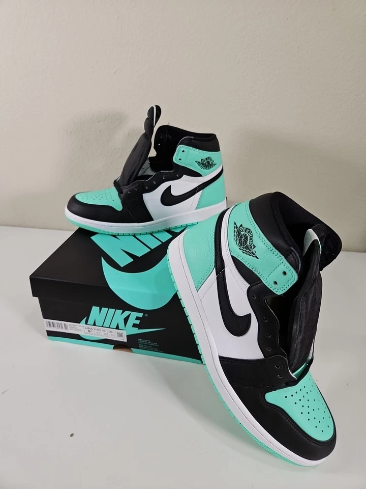 Talla 9.5 - Air Jordan 1 Retro OG Alto Verde Brillo Nuevo Nike DZ5485 130 Foto 2 de 4