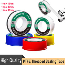 PTFE Threaded Sealing Tape Adhesive Plumbers Water Tight 10m x 15mm / 15m x 16mm