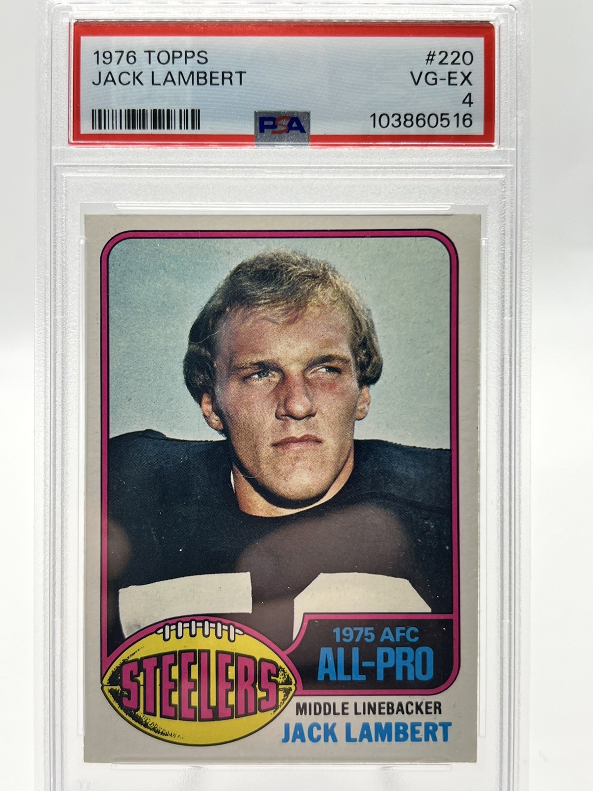 Jack Lambert 1976 Topps Rookie #220 - PSA 4 - The Steel Curtain - Hall of Fame !