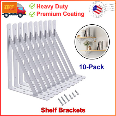12X8'' Heavy Duty Metal Shelf Brackets Capacity 600lb L Supports for Wall Mounted