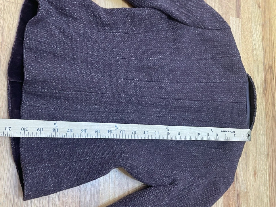 Elie Tahari Sweater Women's Brown Cashmere Wool Blend XS Tweed Jacket Ribbon - Image 3 of 4