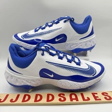 Nike Alpha Huarache Elite 4 Low Baseball White Hyper Blue FD2745-108 Men Sz 10