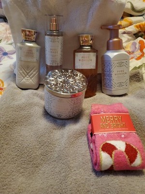 6 PIECE NEW BATH & BODY WORKS LIMITED EDITION PURE WONDER 2023 XMAS GIFT SET 