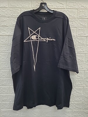 Tシャツ・カットソー RICK OWENS T-shirt Champion x Rick Owens Black Rick Owens - Rick Owens X Champion Tommy T-Shirt | HBX