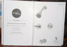 Project Source Rutland Chrome Two Handle Bathroom Tub Shower Faucet- 1451697