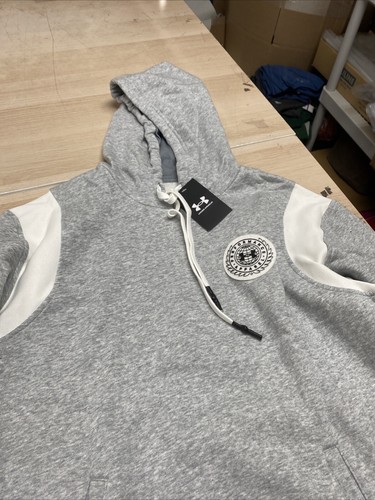 Under Armour Men’s UA Rival Alma Mater Fleece Hoodie 2X-Large Light Grey - Picture 6 of 9