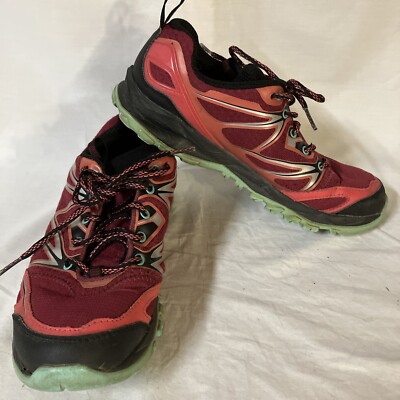 Merrell Womens Hiking Trail Shoes Bright Red Low Top Size 8 Sneakers Free Ship!