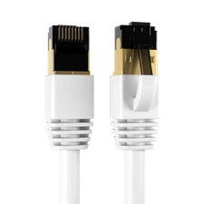 CAT8 Ethernet Cable High-Speed 40Gbps Bare Copper Shielded White 0.5FT- 75FT LOT