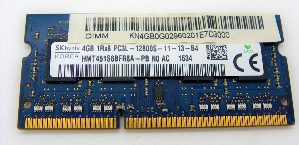 HYNIX 1RX8 & 2RX8 4GB PC3 12800S 1600Mhz SODIMM Small Laptop DDR3 3X RAM Sticks - Image 2 of 3
