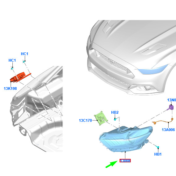 FORD MUSTANG MK6 Front Right Headlight LHD 5334495 NEW GENUINE | eBay 