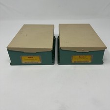  2 Vintage Kodak 35mm Slide Compartment File Metal Storage Case Holders