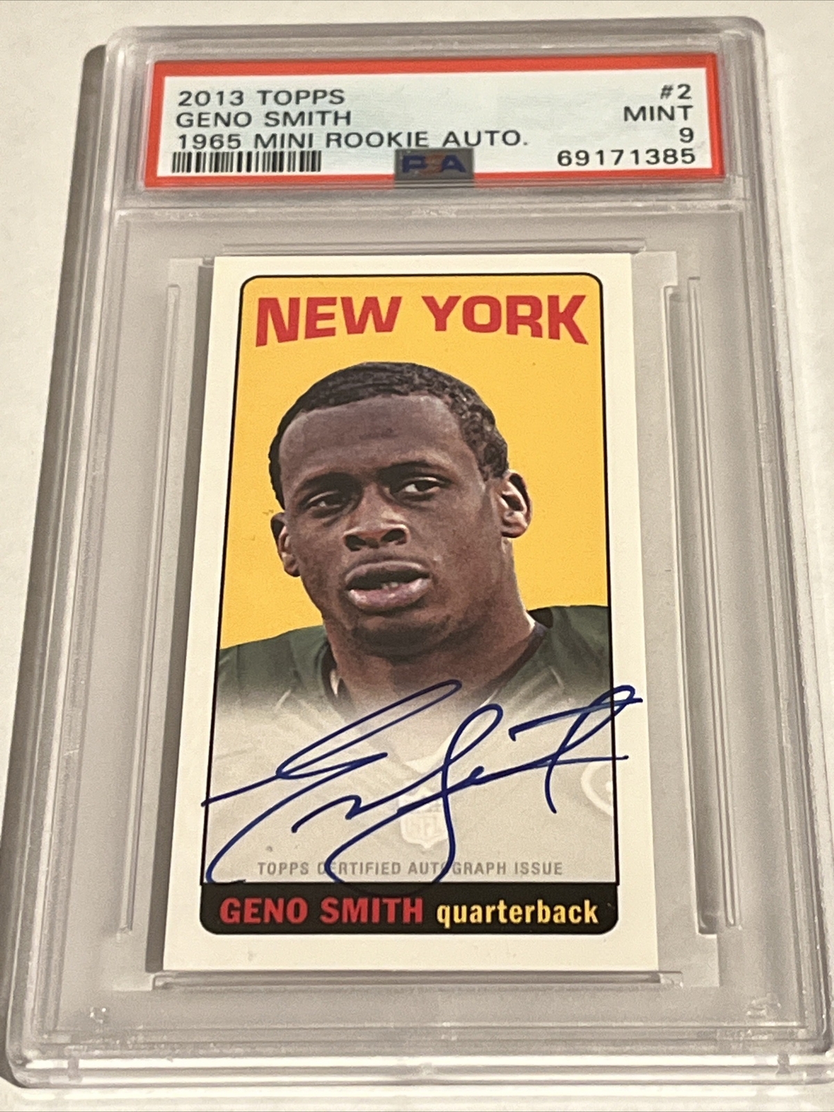 Geno Smith Topps 1965 Mini Rookie Autographs #2 Base