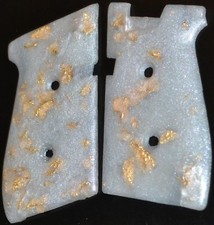 Jimenez Ja9 Jennings Bryco 9mm Pistol Grips Smooth Pearl With Gold Leaf Plastic Jimenez Ja9 Jennings Bryco 9mm Pistol Grips Smooth Pearl With Gold Leaf Plastic