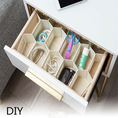 12pc Diy Plastic Grid Drawer Dividers Kitchen Tools Underwear Storage Organizers Ebay