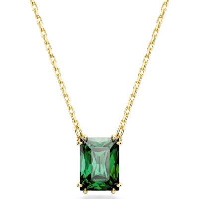 Colgante Swarovski Matrix tallas rectangular verde baño tono oro 5677141