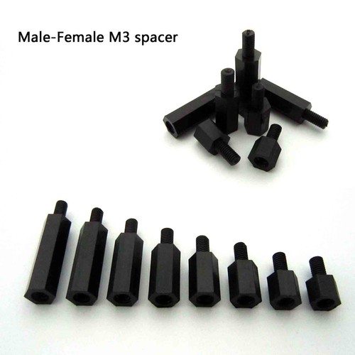 25/50/100pcs Plastic Nylon M3 Hex Column Standoff Support Spacer Screw Nut - Picture 6 of 14