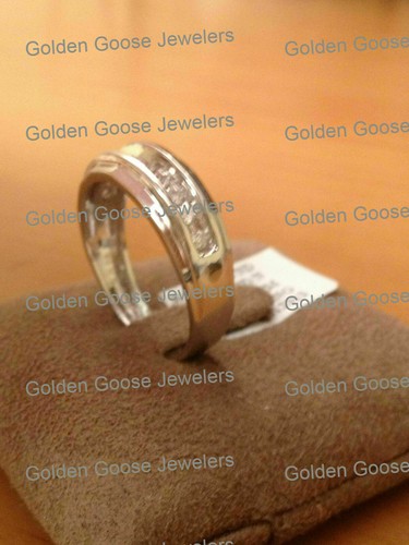 14k White Gold Mens Wedding Anniversary Round Diamonds Ring Band Channel Set - 第 4/8 張圖片