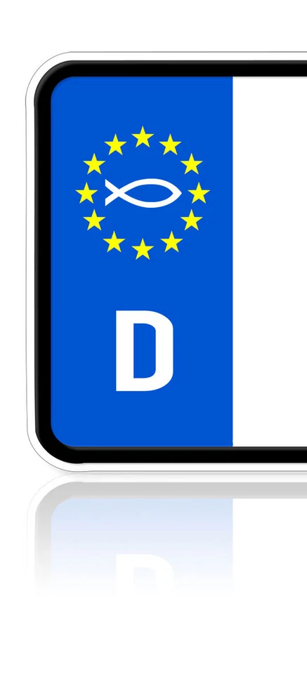 2x Nummernschild Plakette Ersatz Aufkleber Jesus Fisch Tuning AU Sticker - Bild 1 von 1