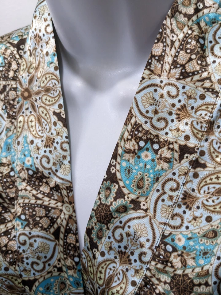 Adonna 缎面长袍女式 XL 和服印花 300L — 第 2/4 张图片