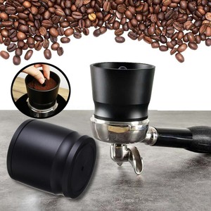 Black-Aluminum-Dosing-Ring-Powder-Feeder-For-Brewing-Coffee-Tamper-Kitchen-Tool
