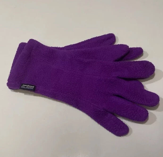 Vintage Patagonia Gloves Fleece Purple Synchilla Style Sz XS USA Skiing 1990’s