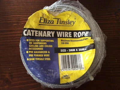 Eliza Tinsley Galvanized Wire Rope 7x7 Steel Core - Catenary - 3mm x 30mtr
