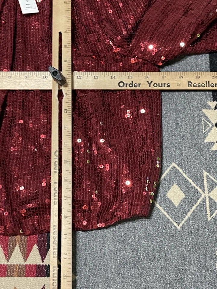 Top Alice + Olivia para mujer talla S Ávila rojo lentejuelas corto nuevo con etiquetas $350 M12 Foto 4 de 4