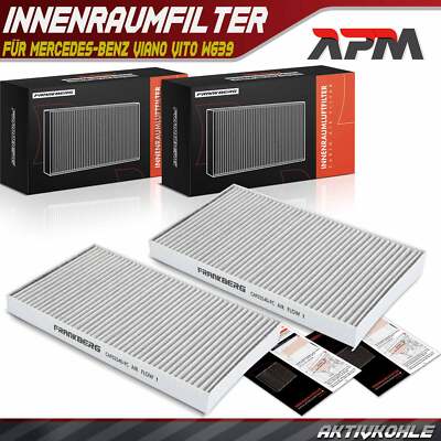 2x Innenraumfilter Pollenfilter für Mercedes-Benz Viano Vito/Mixto Bus W639