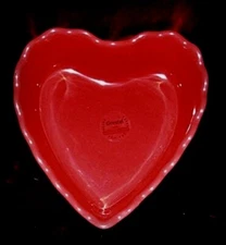 GRESTEL "Heart Shaped" Baker Bowl Red Stoneware Oven Valentine Au Gratin Love 