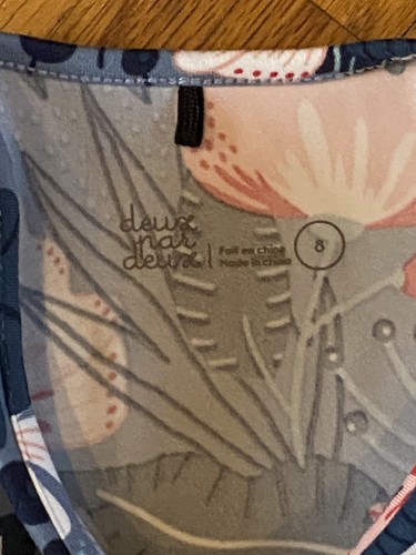 Deux Par Deux Girl’s DRESS~Size 8~L/S GRAY Floral w/Faux Shearling Vest STRETCH - Picture 9 of 9