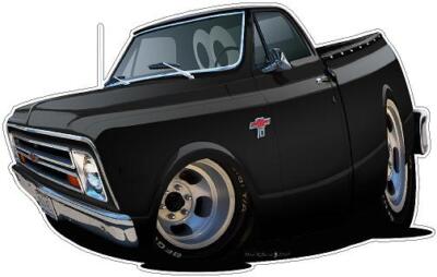 Wall Decal Compatible with 1967 Chevy Fleetside Cartoon Truck Boys Room Garage