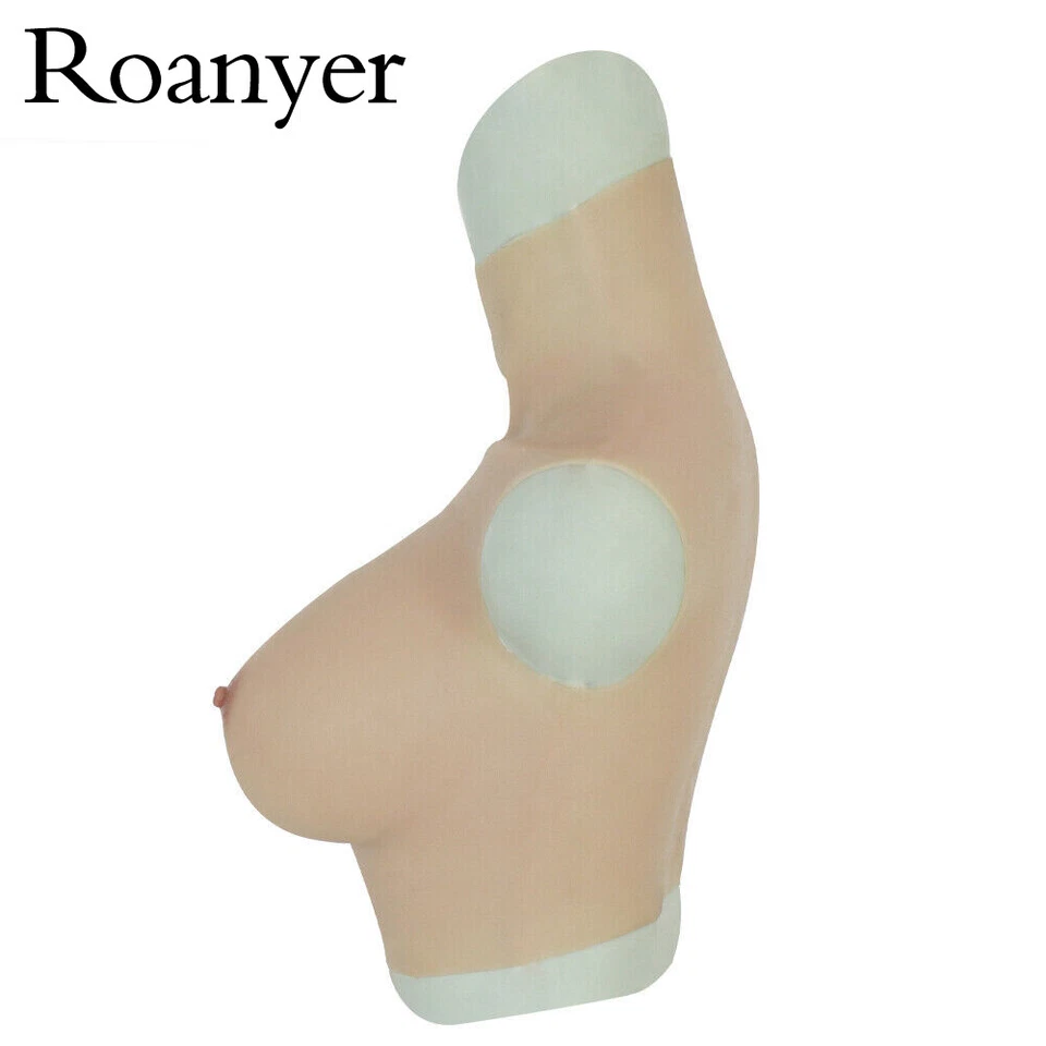 Roanyer Crossdresser Silicon E Cup Breast Form Fake Big Boobs for Drag Queen COS - Image 3 of 4