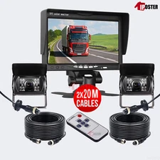 7'' Rear View Monitor Reversing Backup Camera Kit for Truck Car 20M 4PIN Cable