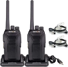 Retevis RT27V MURS Walkie Talkies VHF Two Way Radios With Earpiece For Church