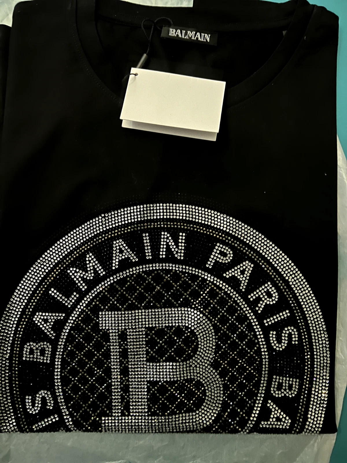 Balmain — Balmain Paris diamond coin T-shirt Men XL