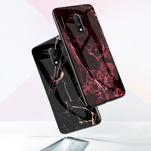 For OnePlus N200 9 8 7 Pro 7 6 5T Marble Tempered Glass Hybrid Hard Back Case - Picture 7 of 18