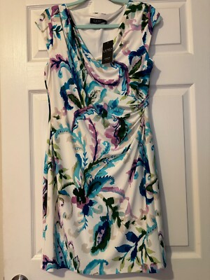 lauren ralph lauren floral ruched jersey dress Lauren Ralph Lauren Plus Size Floral Twist Front Stretch Jersey Dress