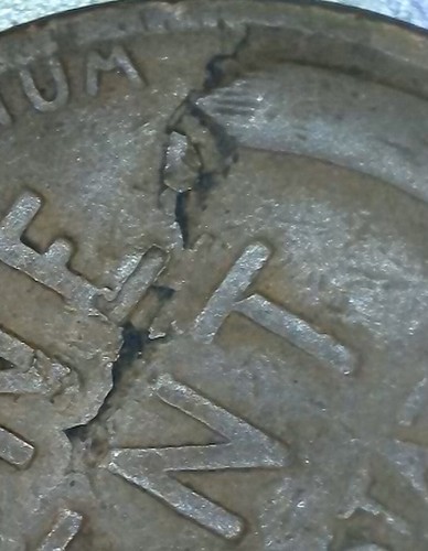 1919 P Wheat Cent Penny Lamination Error Coin Obv & Rex