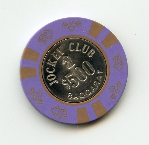500.00 Chip from the Jockey Club Casino Las Vegas Nevada Never Opened Purple