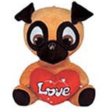 11" Pug Puppy Plush Black Tan Valentine Mother Birthday Anniversary NEW 018