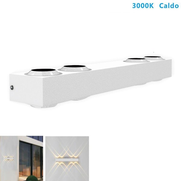 Applique Led 8W Weiß Lampe Warmes Licht Wand Up Down AußEn Innen-image