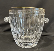 Vintage Marquis By Waterford Hanover Gold Rimmed Ice Bucket Clear 6.3" Diameter