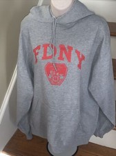 Jerzees Exclusive Hoodie FDNY Fire Department New York Mens Size L    tb130
