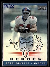 2001 PLAYOFF HONORS HONOR ROLL AUTOGRAPHS GREG COMELLA 01 UNSUNG HEROES /20
