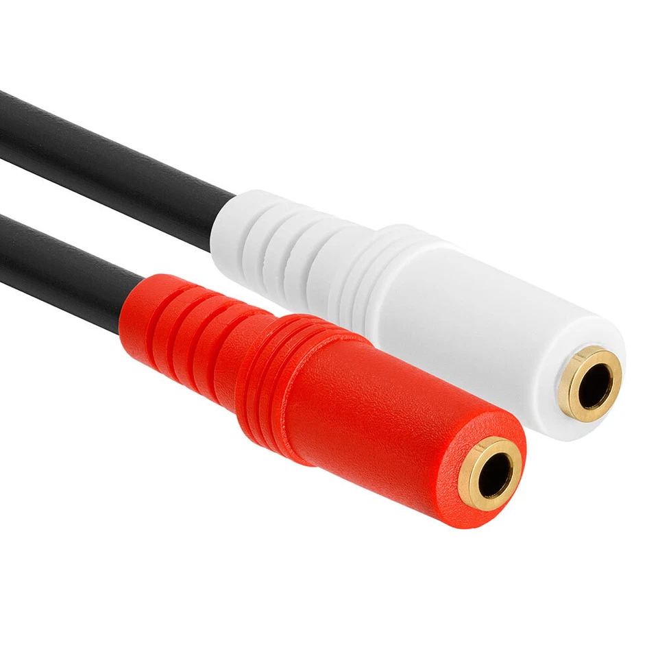 2 Pack Stereo 3.5mm Male to 2x3.5mm Female Headphone Mic Y Splitter Cord Adapter - Image 3 of 4